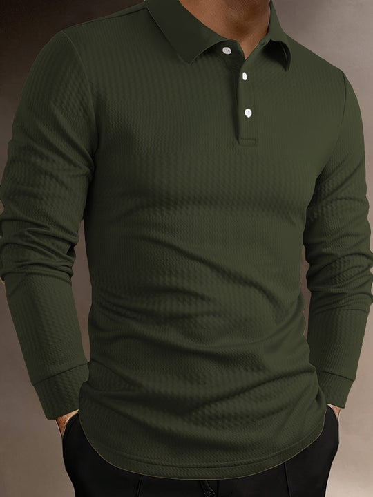R&B | Elegante Langärmelige Polo Texturiertes Design Stilvoll und Komfortabel