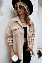 R&B | Rippierte Hemdjacke Baumwollmischung Komfortabel und Elegant
