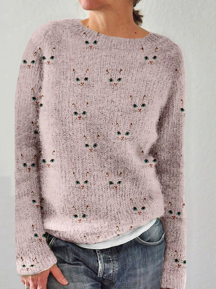 R&B | Stilvolles Sweatshirt mit Katzenmuster