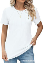R&B | Plissee-T-Shirt mit Rundhalsausschnitt