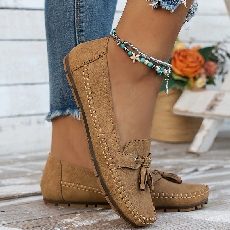 R&B | Klassische Wildleder-Loafer mit Quastendetail für Damen