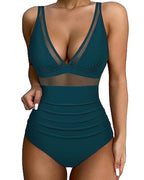 R&B | Einteiliger hohler Badeanzug mit hoher Taille