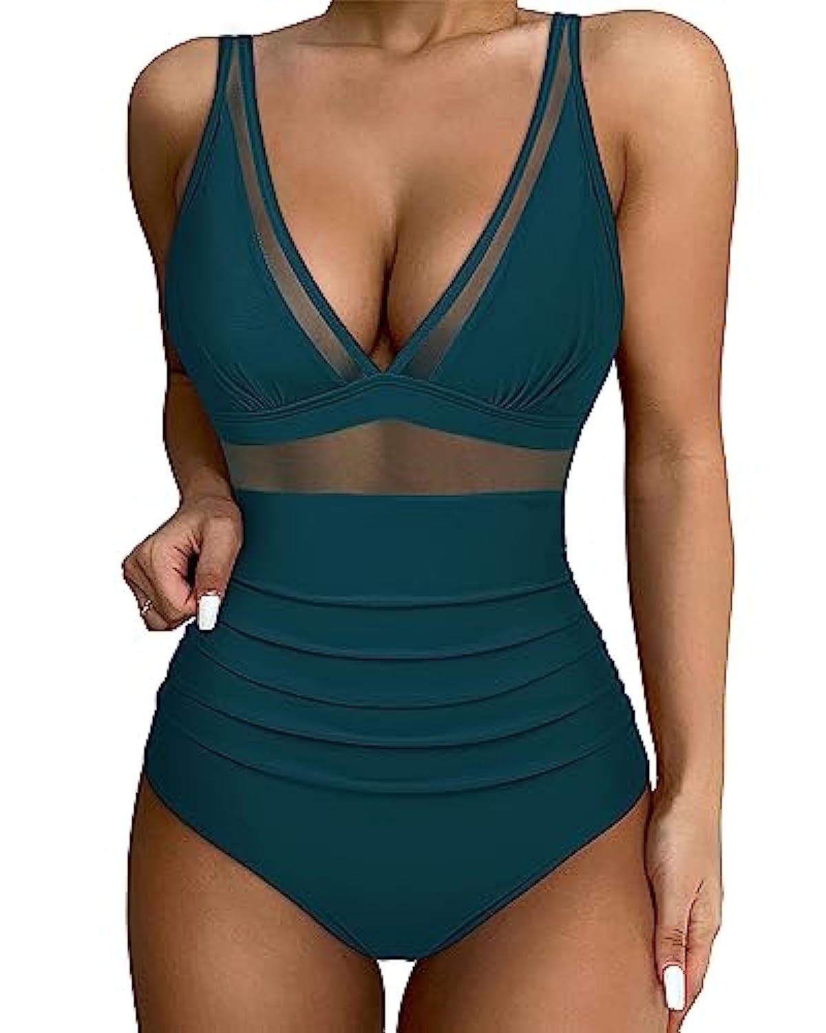 R&B | Einteiliger hohler Badeanzug mit hoher Taille