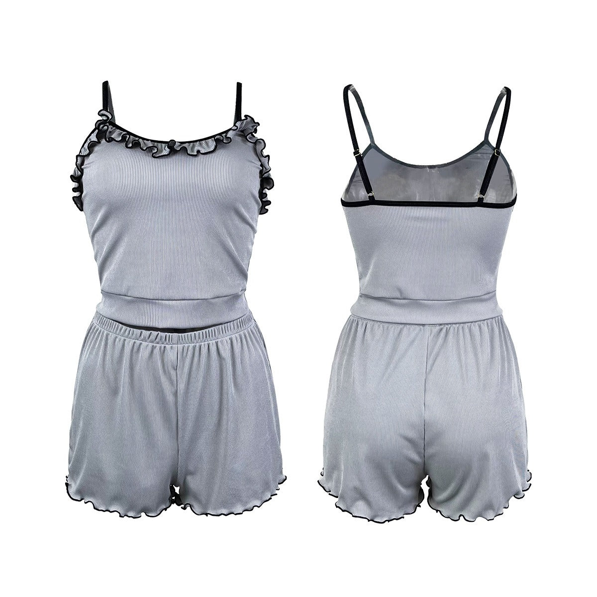 R&B | Pyjama-Set mit Spitzenhosenträgern und Shorts