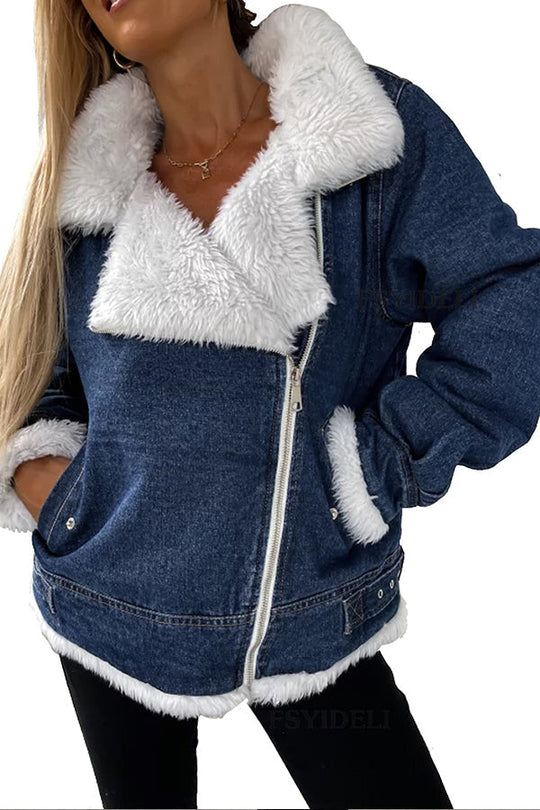 R&B | Woll-Patchwork-Revers lockere lässige Jacke