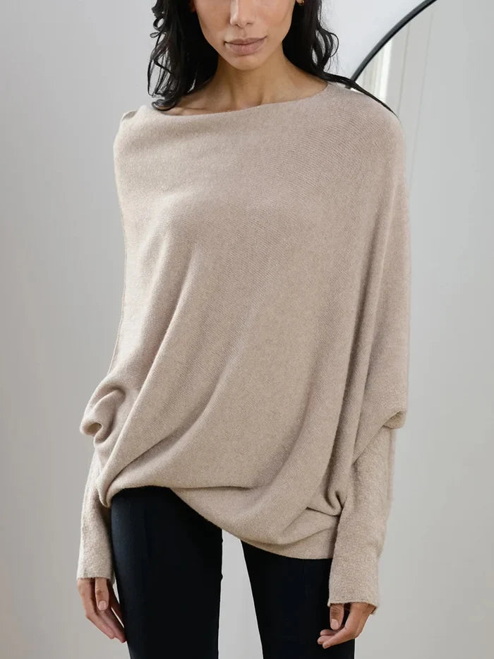 R&B | Sweatshirt - Asymmetrisch Drapierter Off-Shoulder Pullover