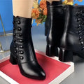 R&B | Leder-Damenstiefel Aus Grobem Leder