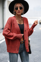 R&B | Knopfleiste Cardigan mit fallen Schultern