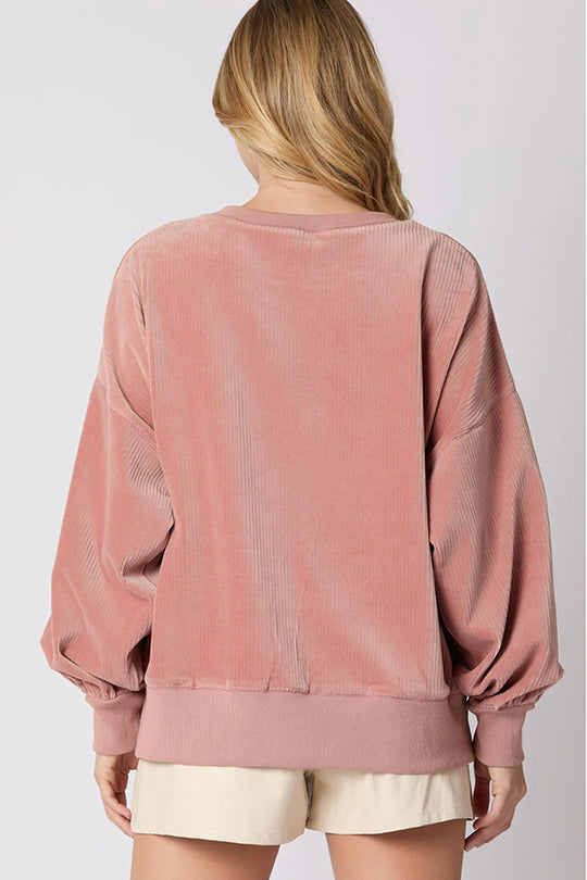 R&B | Weihnachts-Pumpkin-Kuchen Pailletten Rundhals Lockeres Sweatshirt
