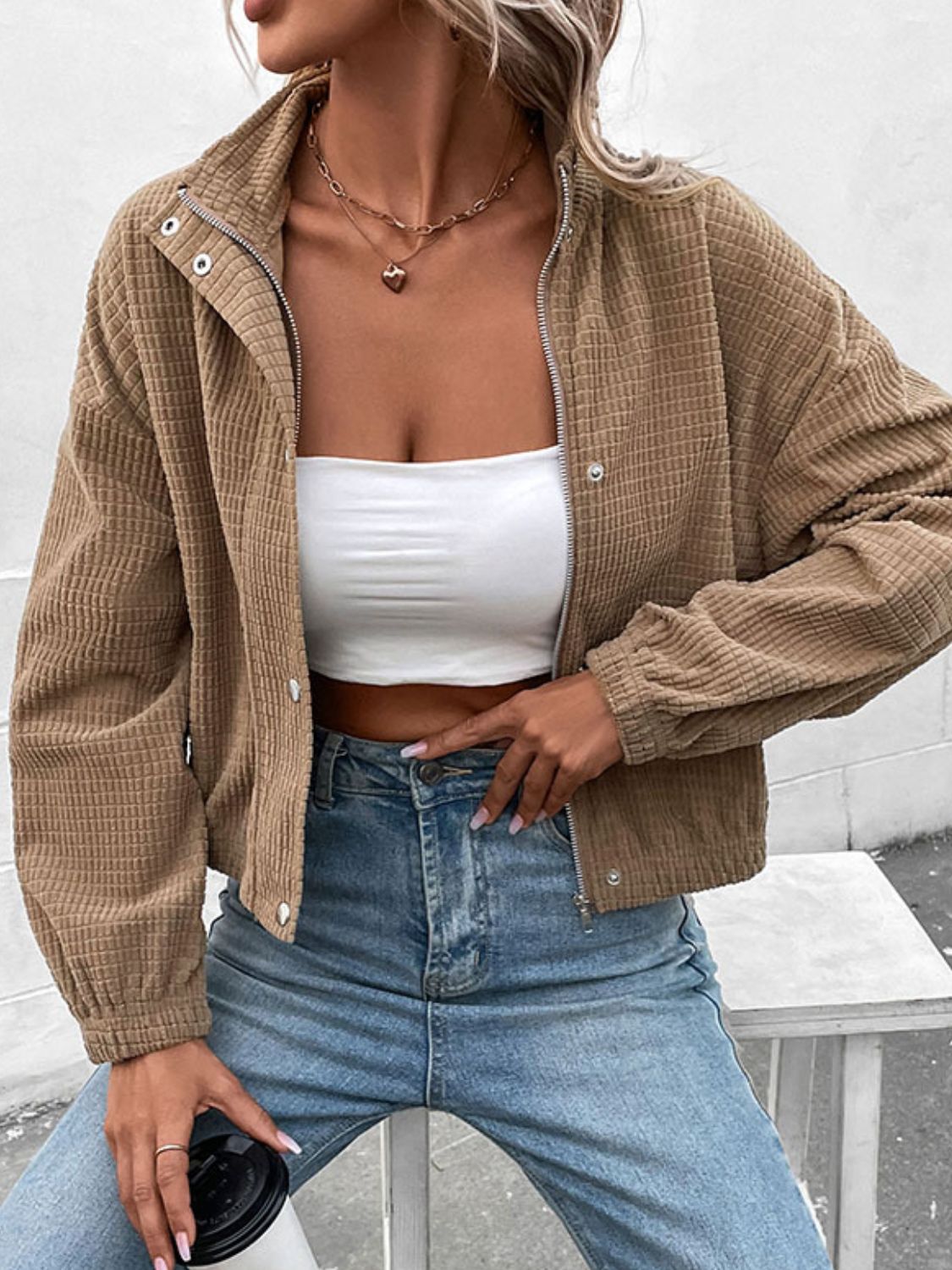 R&B | Langarmjacke mit niedergedrückter Schulter