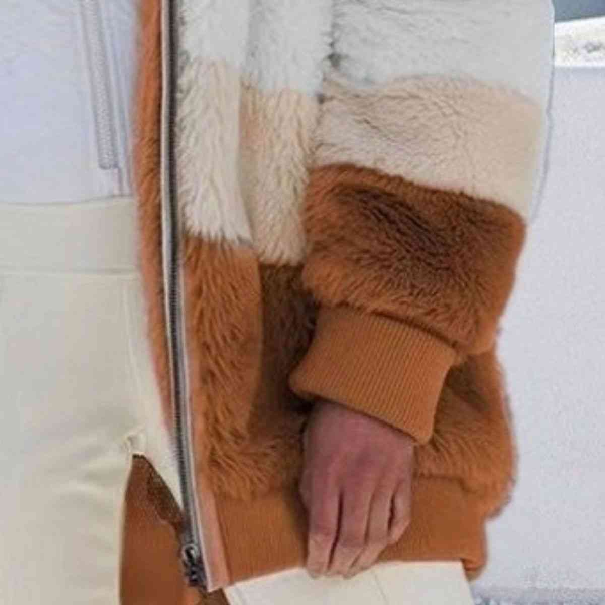 R&B | Color Block Zip-Up Kapuzenjacke