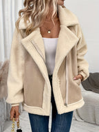 R&B | Weiche Kurze Jacke Aus Imitiertem Wildleder Modernes Design Komfort und Eleganz