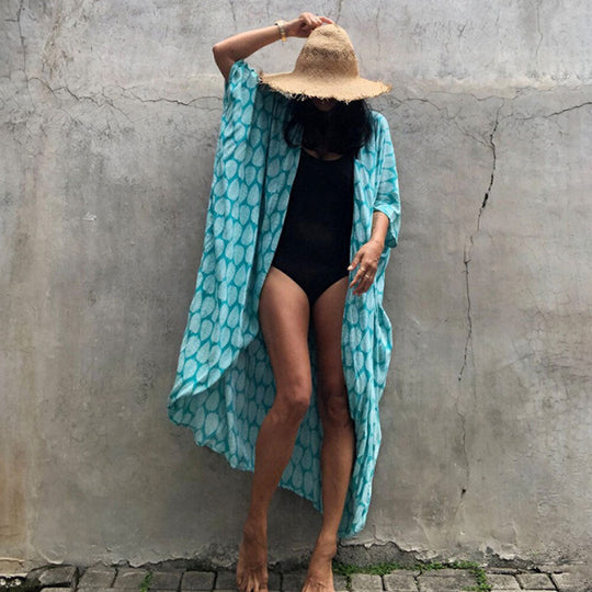 R&B | Glamouröse Sonnenschutz Resort Strandkleid Cover Up