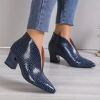 R&B | Glänzende Croco Print Stiefeletten