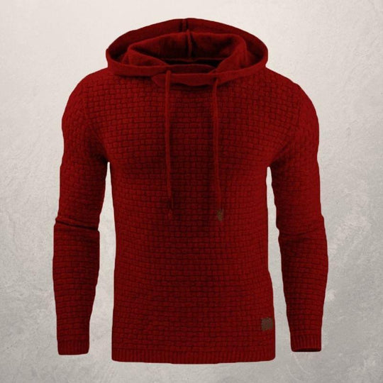 R&B | Kapuzenpullover Slim Passform Weiches Strickmaterial Karomuster Lange Ärmel