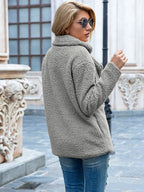 R&B | Pelzjacke Doppelte Knopfleiste Weiche & Warme Teddy-Textur Elegantes Design