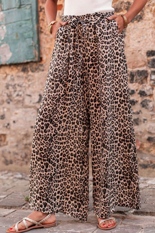 R&B | Leopard Zugband Weite Beinform Pants