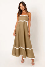 R&B | Einfarbiges Spitzen-Hosenträger-Röhrentop-Kleid