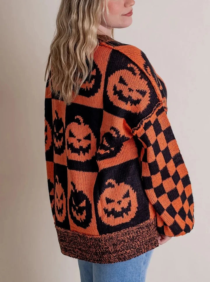 R&B | Karierter Strickpullover