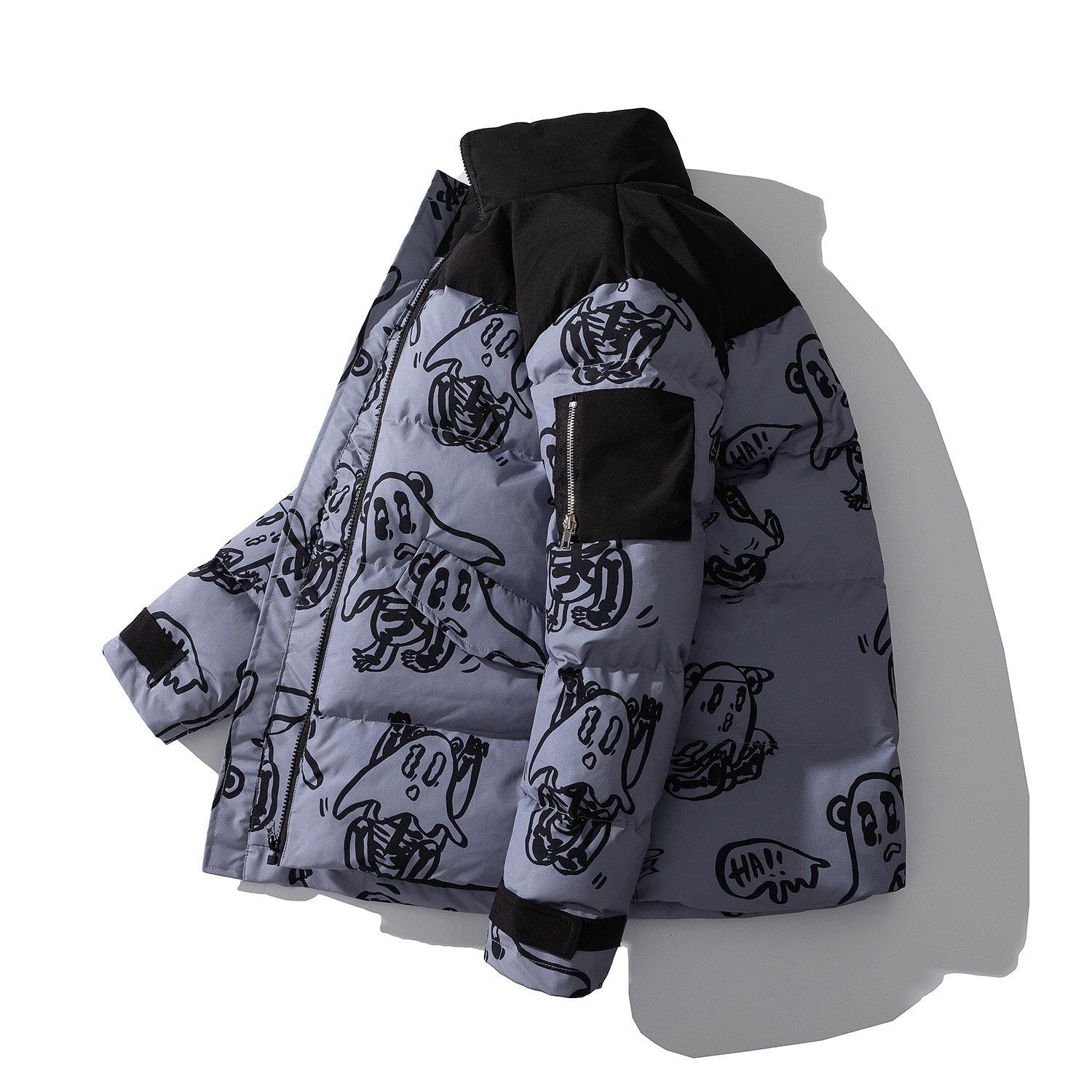 R&B | Bedruckte wattierte Jacke