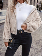 R&B | Fleecejacke Beige - Kuschelige Kurzjacke
