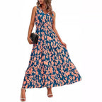 R&B | Kleid mit V-Ausschnitt und elastischer Taille