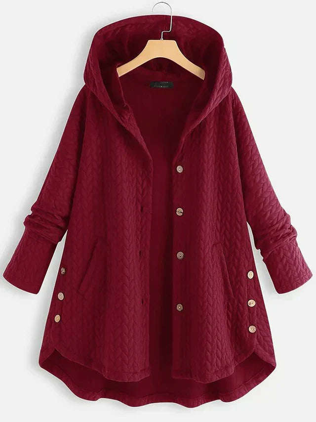 R&B | Damen - Wintermantel – Eleganter Gefütterter Mantel mit Kapuze