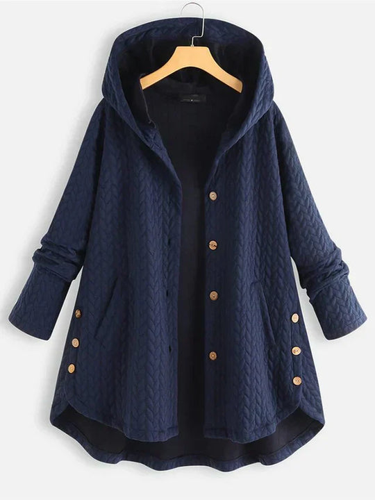 R&B | Damen - Wintermantel – Eleganter Gefütterter Mantel mit Kapuze