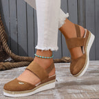 R&B | Damen Sandalen Auf Plattform: Rutschfest, Geschlossene Zehe, Elastischer Riemen