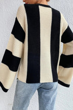 R&B | Glocke mit Kontraststreifen Pullover mit Strickärmeln