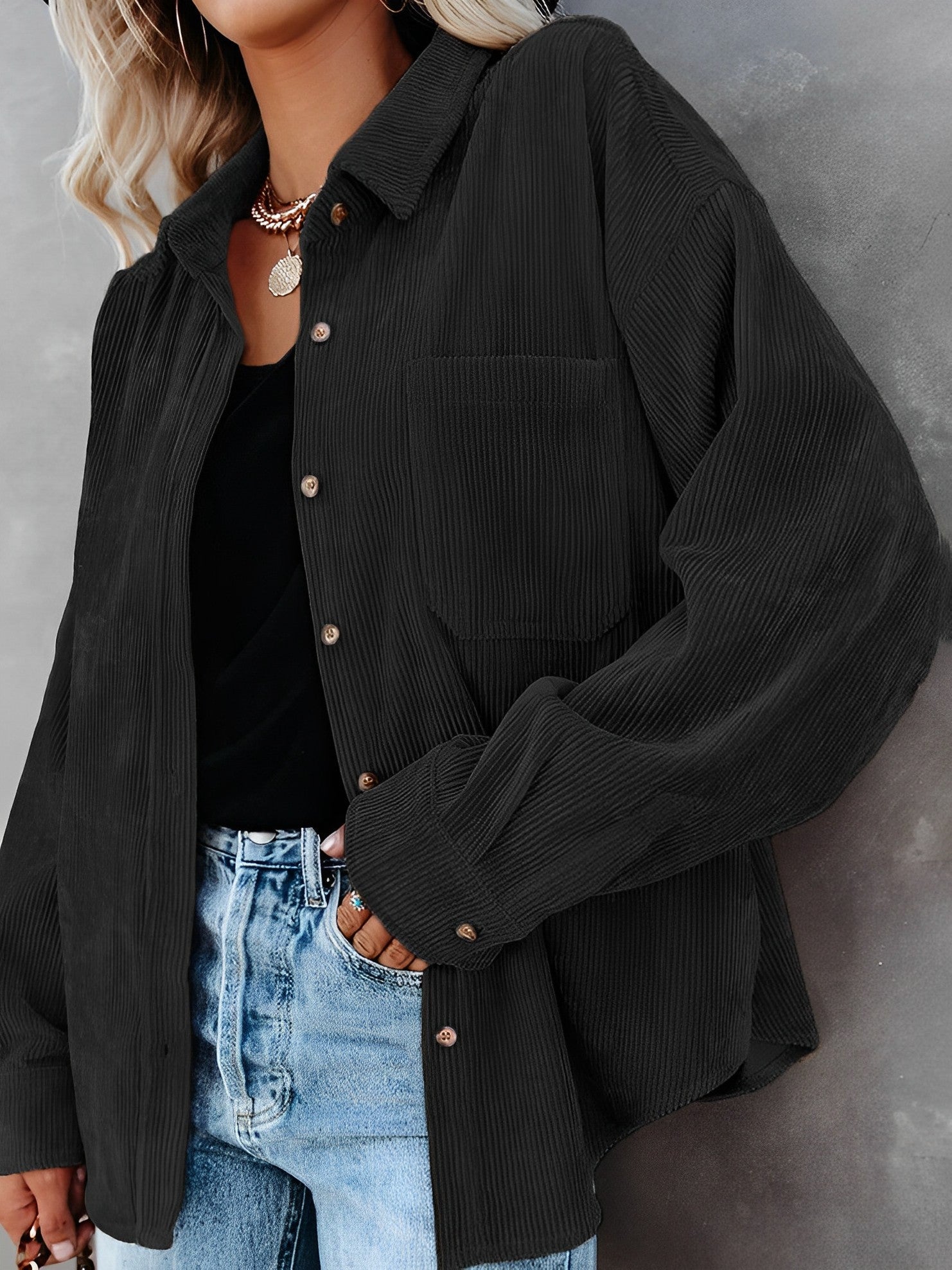 Heidi-Mode | Kord Knopf-Jacke