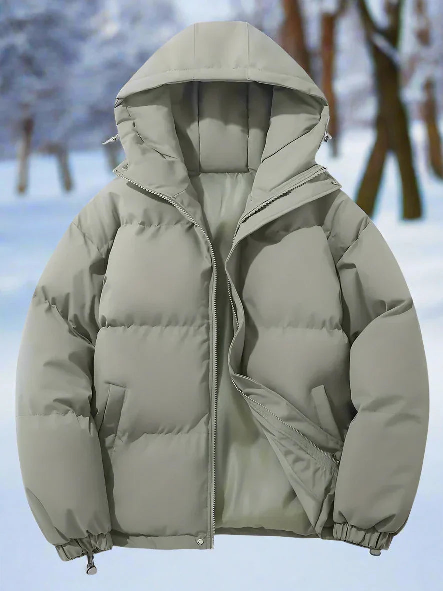 R&B | Daunenjacke Warm Isoliert Gestepptes Design mit Kapuze und Reißverschluss