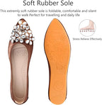 Funkelnde Strass Ballerina Flache Schuhe - Yelena R&B