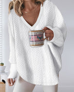 R&B | Sweatshirt mit V-Ausschnitt