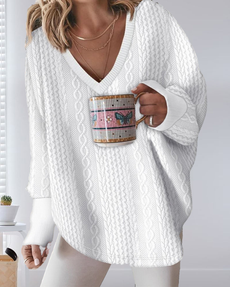 R&B | Sweatshirt mit V-Ausschnitt