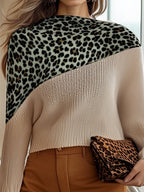 R&B | Leopardmusterter Strickpullover Modern und Schick Einzigartiges Design