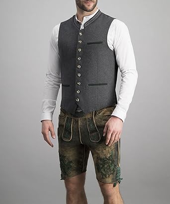 Redlich & Becker | Herren Trachtenweste Weste Grau Klassisch Elegant