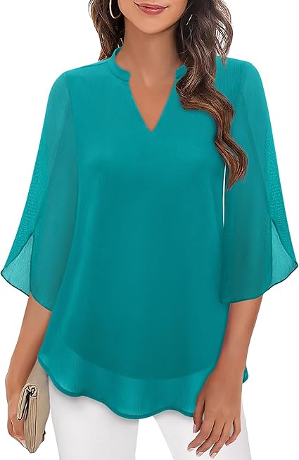 R&B | Doppelter Schichten Chiffon-Bluse