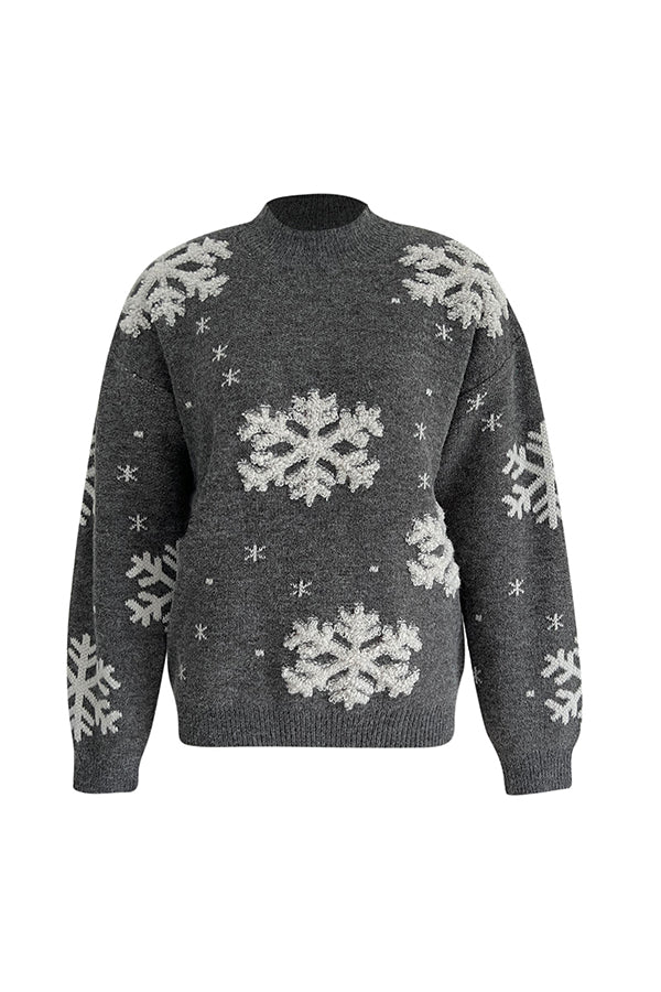 R&B | Rollkragen Weihnachtsdruck Strickpullover