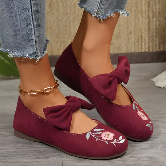 Felicidad | Modische flache Schuhe mit Blumenstickerei für Frauen R&B