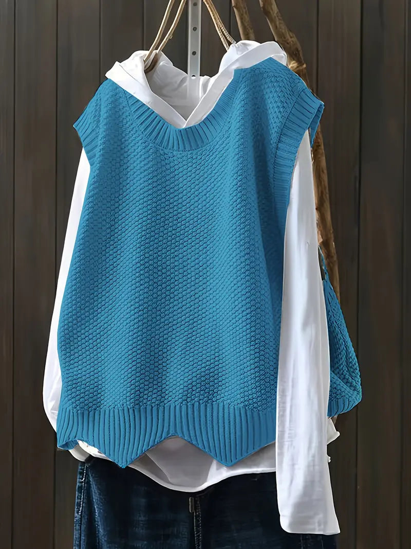R&B | Strickweste Mit Rundhals