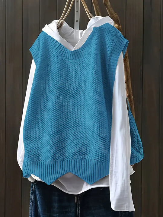 R&B | Strickweste Mit Rundhals