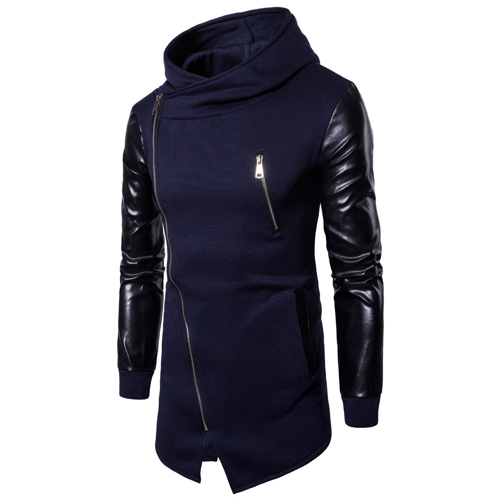 Herren Modische Kapuzenjacke mit strukturierten Ärmeln und elegantem Reißverschluss