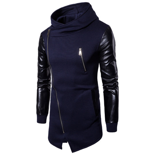 Herren Modische Kapuzenjacke mit strukturierten Ärmeln und elegantem Reißverschluss R&B