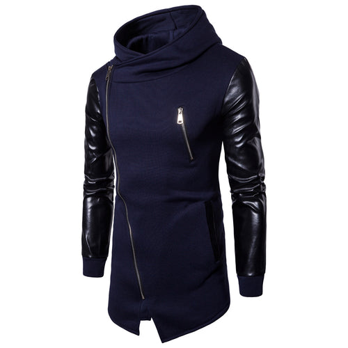 Herren Modische Kapuzenjacke mit strukturierten Ärmeln und elegantem Reißverschluss R&B