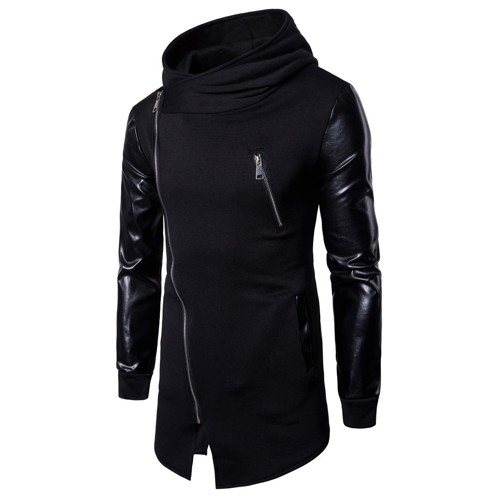 Herren Modische Kapuzenjacke mit strukturierten Ärmeln und elegantem Reißverschluss R&B