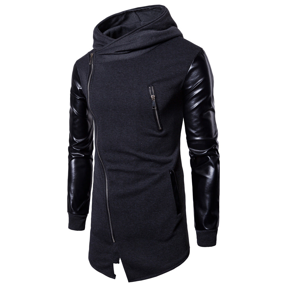 Herren Modische Kapuzenjacke mit strukturierten Ärmeln und elegantem Reißverschluss