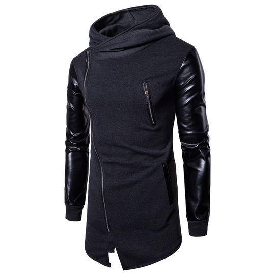 Herren Modische Kapuzenjacke mit strukturierten Ärmeln und elegantem Reißverschluss R&B