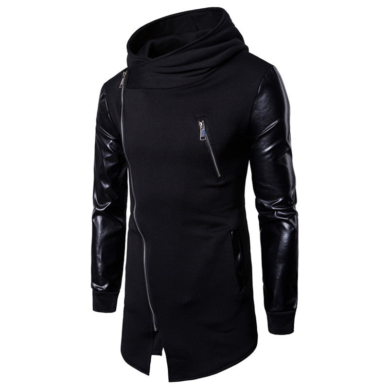 Herren Modische Kapuzenjacke mit strukturierten Ärmeln und elegantem Reißverschluss