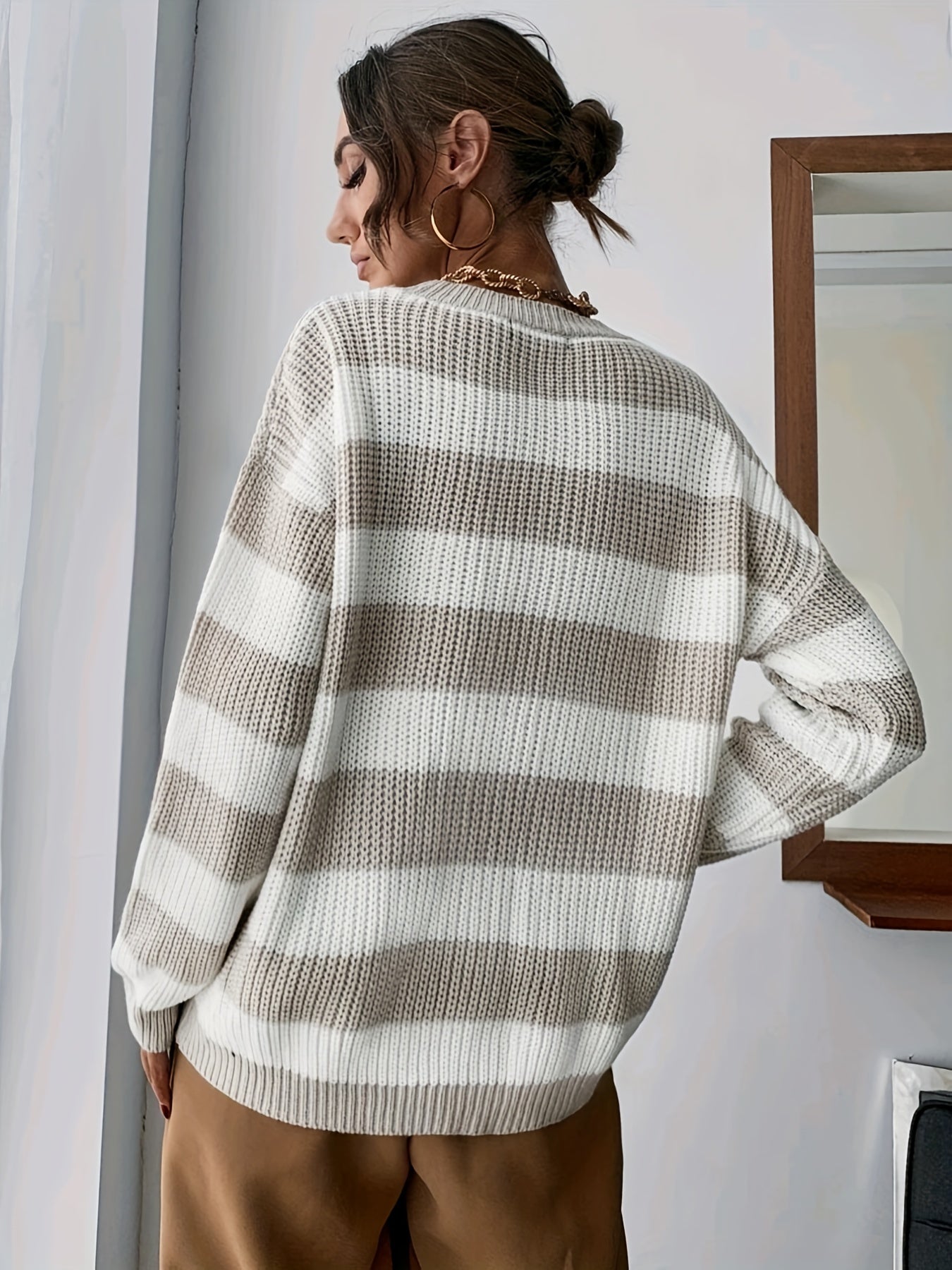 R&B | Bequemer Gestreifter Pullover